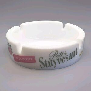 Vintage Peter Stuyvesant Milk Glass Cigarette Ashtray France Ash Tray